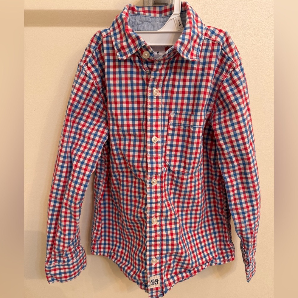 Carter's Red, White, and Blue Checkered Button-Down Shirt